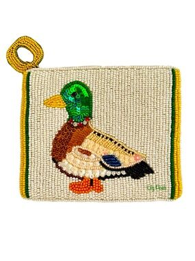 Ducks Football Game Day Seed Bead Coin Purse, Beaded Bag Lily Posh